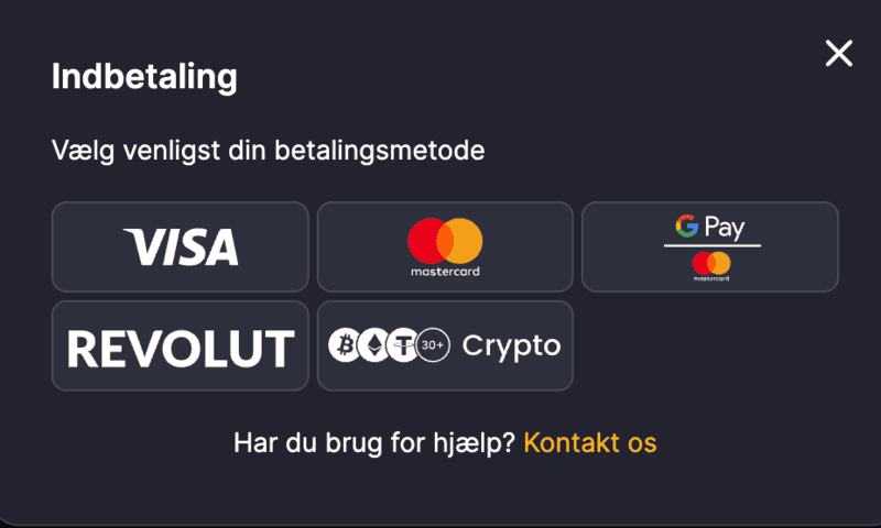 Tilgængelige betalingsmetoder hos WinHero casino