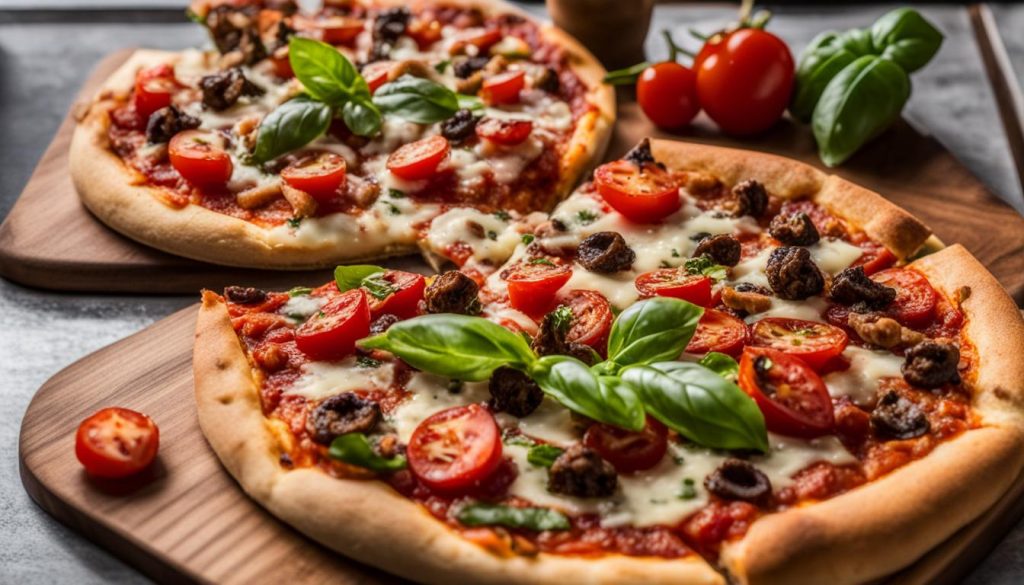 vegansk pizza i disken